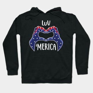 USA Love United States America Heart Hands Patriot Hoodie